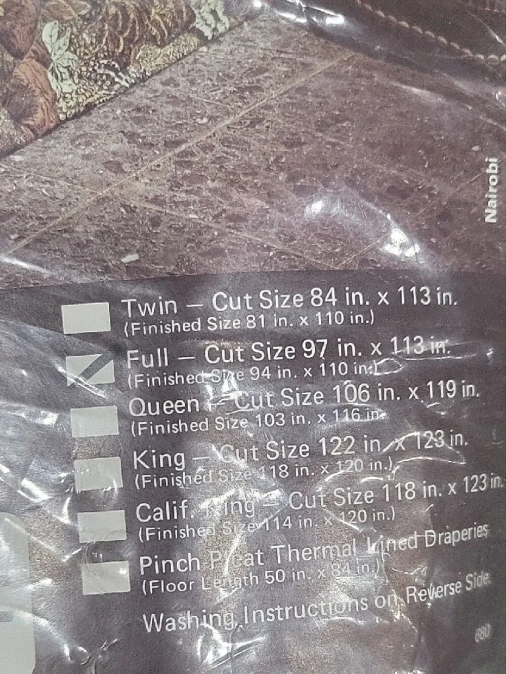 NIB Vintage Burlington Autumn Floral Comforter - Brown, Green, Cream Full Size
